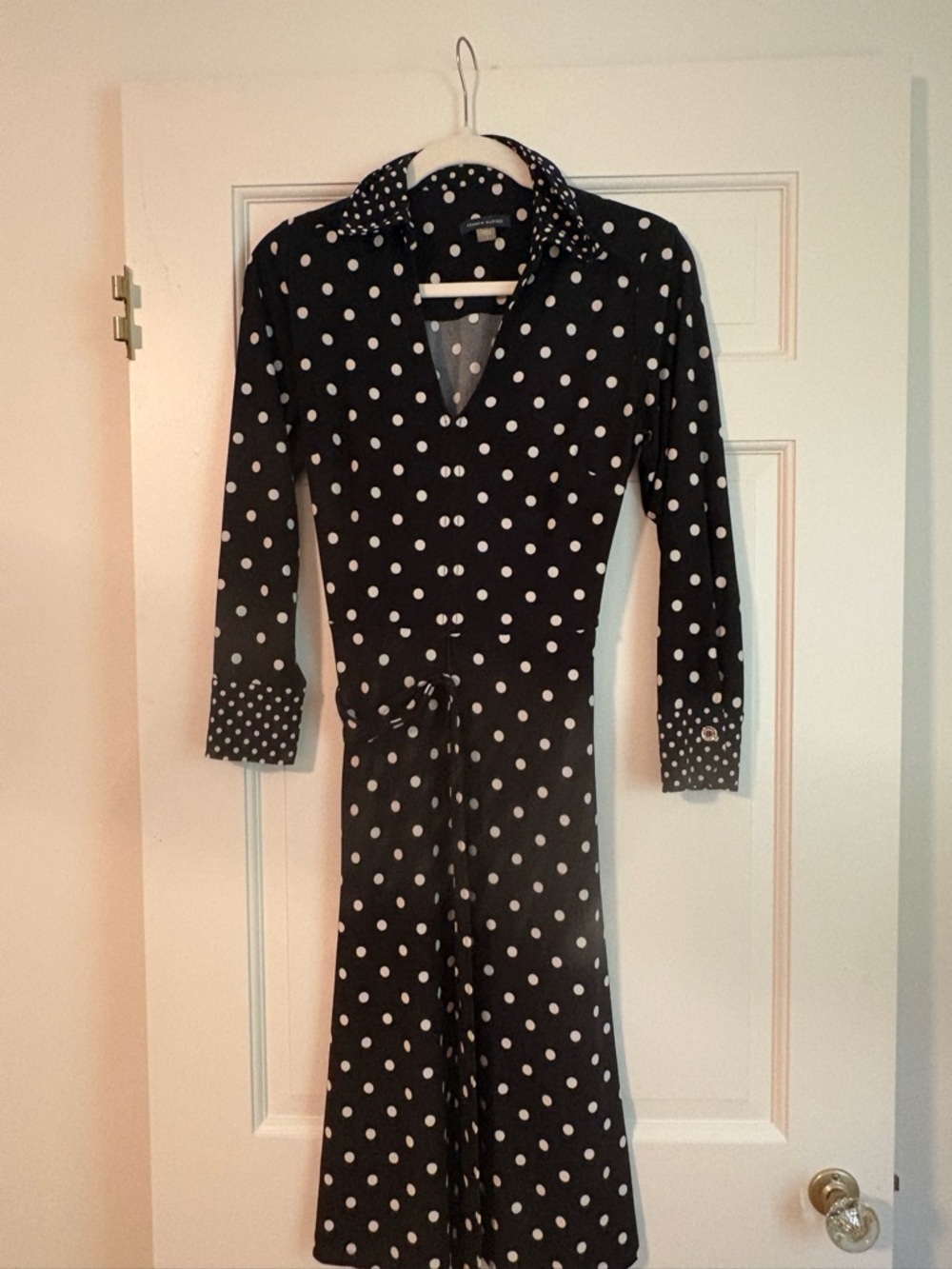 Tommy Hilfiger Black and White Polka Dot Shirt Dress